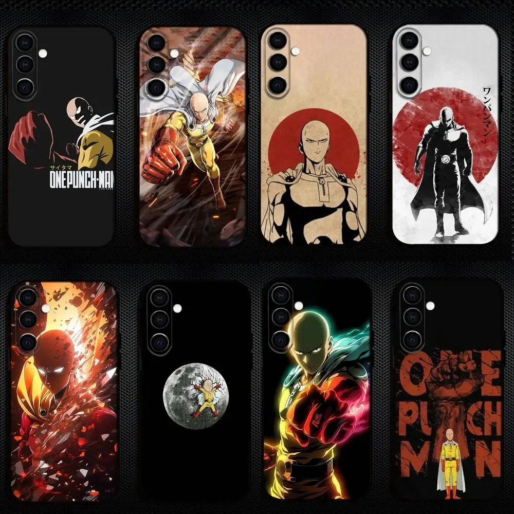 

Anime O-One P-Punch Man Phone Case For Samsung Galaxy A73,A72,A71,A70,A53,A52,A51,Others Soft Black Cover