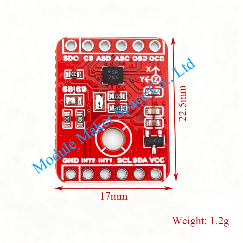 Moduł czujnika IMU BMI270 6DOF, 6-osiowy żyroskop + akcelerometr, niski pobór mocy 4mA, I2C/SPI, 1.8-3.3V do śledzenia ruchu — zdjęcie produktu 4