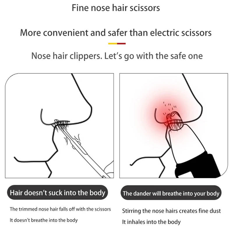 Stainless Steel Nose Hair Scissors Beauty Men And Women Eyebrow Trimming Large Curved Scissors Curved Scissors Beard Trimming Ro