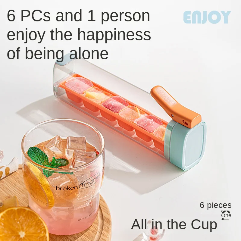 Home creative self-made small single-hand press ice grid network red simple 6 grid refrigerator ice cube mold
