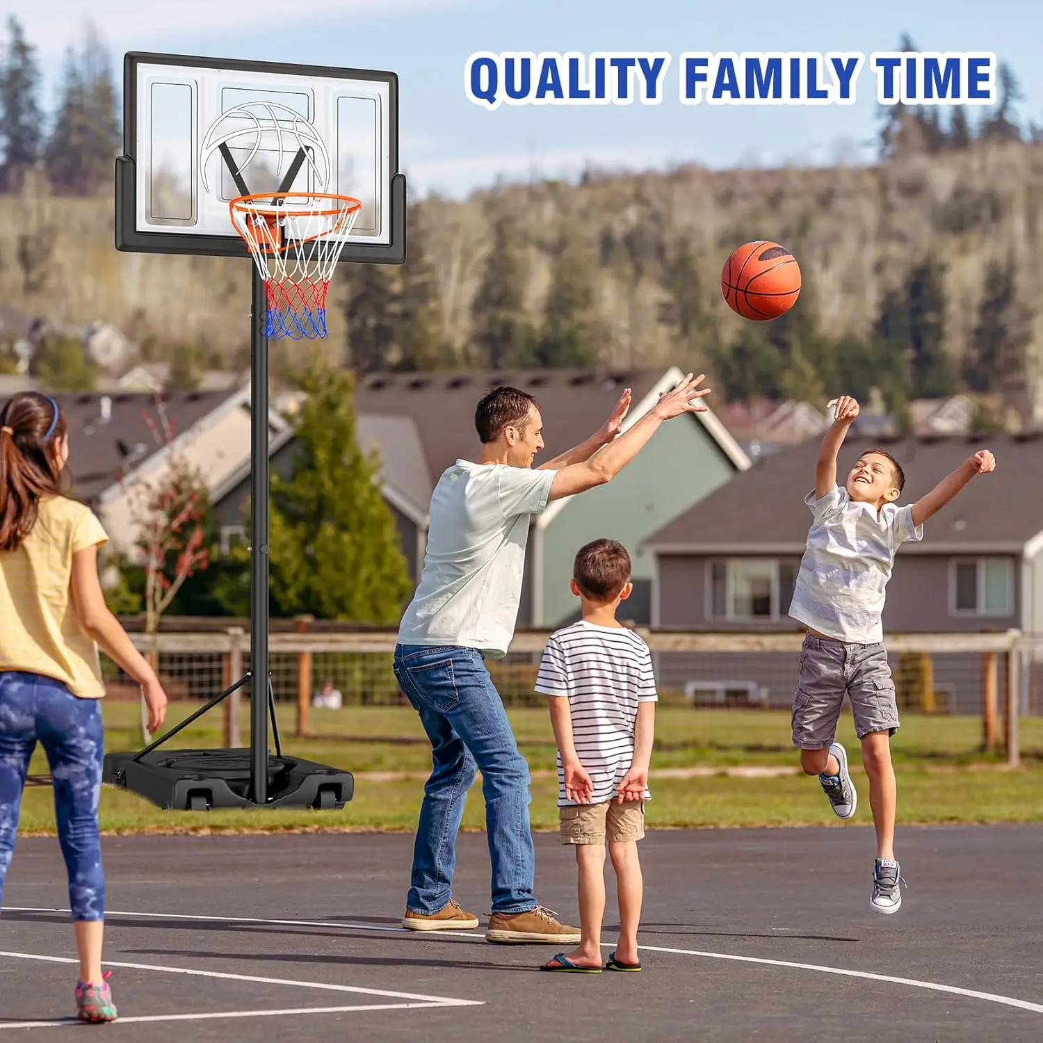 Portable Basketball Hoop Goal System for Kids Youth and Adults in Backyard/Driveway/Ind