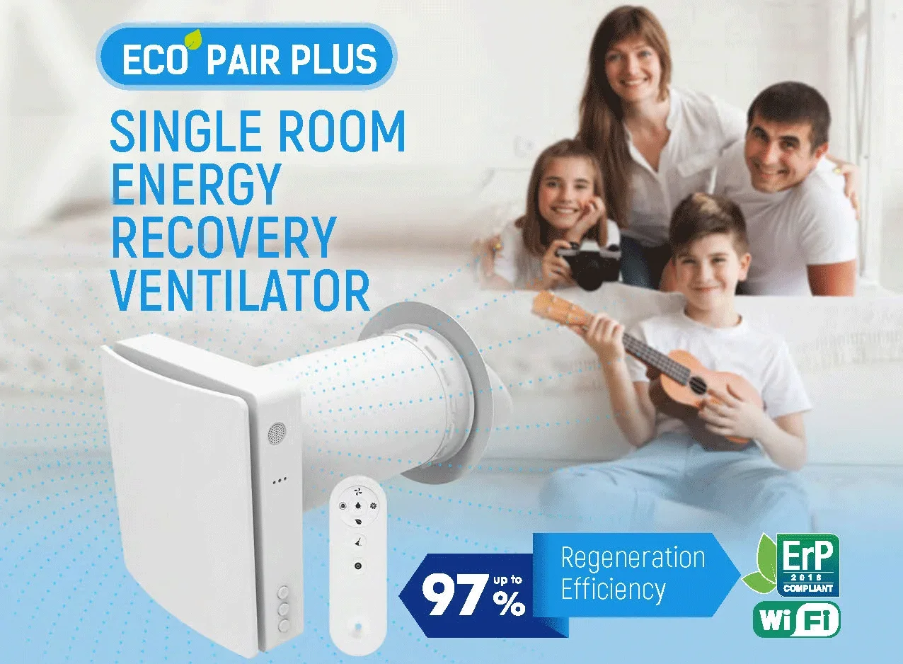 Single Room ERV Air Recuperator Energy Recovery Vent ilator Ventilation System Heat Recovery Ventilation Single Room