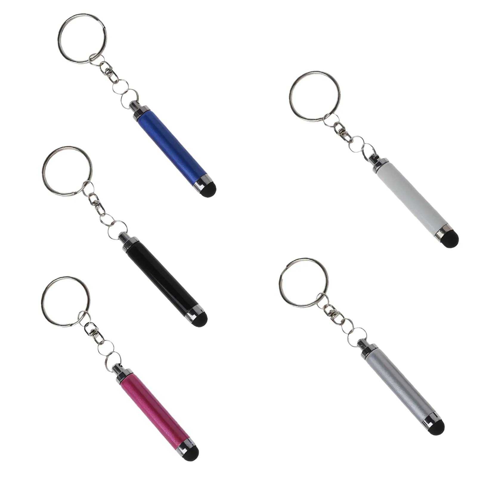 5 Pcs Stylus for Touch Screens Keychain Portable Pen Mini Touchscreen with Keyring Universal Pens Chains