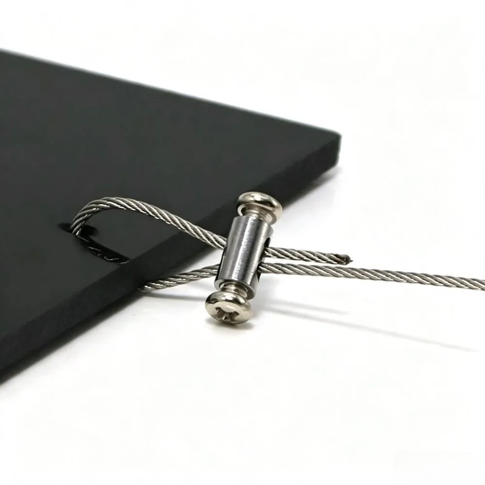 10Pcs Double Hole Cable Clamp Heavy Duty Adjustable Adjustable Wire Rope Clip 1.5-5mm Wire Portable Thread Locker Clamps