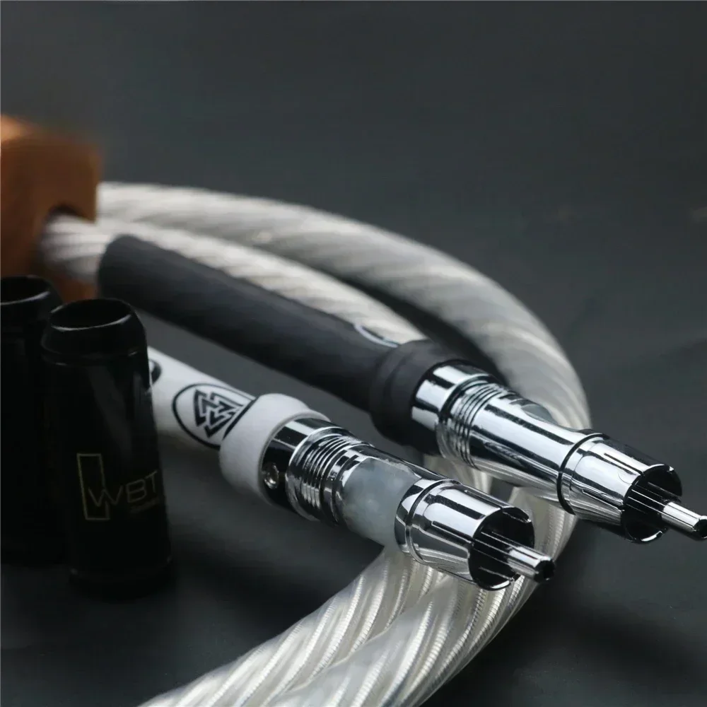 High Purity YIVO XSSH Audio HiFi Hi-end OD 16AWG x 8 Core Knitting Silver Plated RCA Audio & Video &Amp Cables