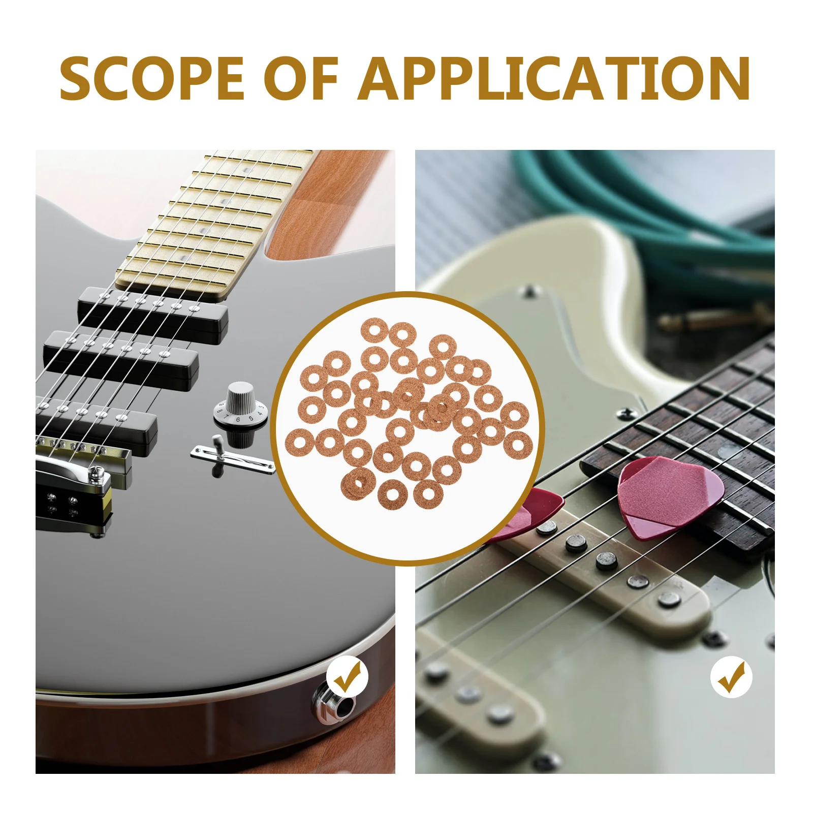 40 قطعة اختيار السيطرة الفلين ذاتية اللصق منصات عدم الانزلاق للكهرباء الصوتية الغيتار يختار الغيتار الملحقات أجزاء الأداة #3