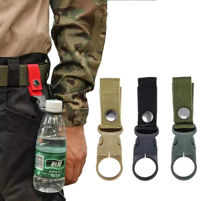 

1-3Pcs Webbing Buckle Hook Water Bottle Holder Clip Outdoor Nylon Climb Carabiner Backpack Pendant Camp