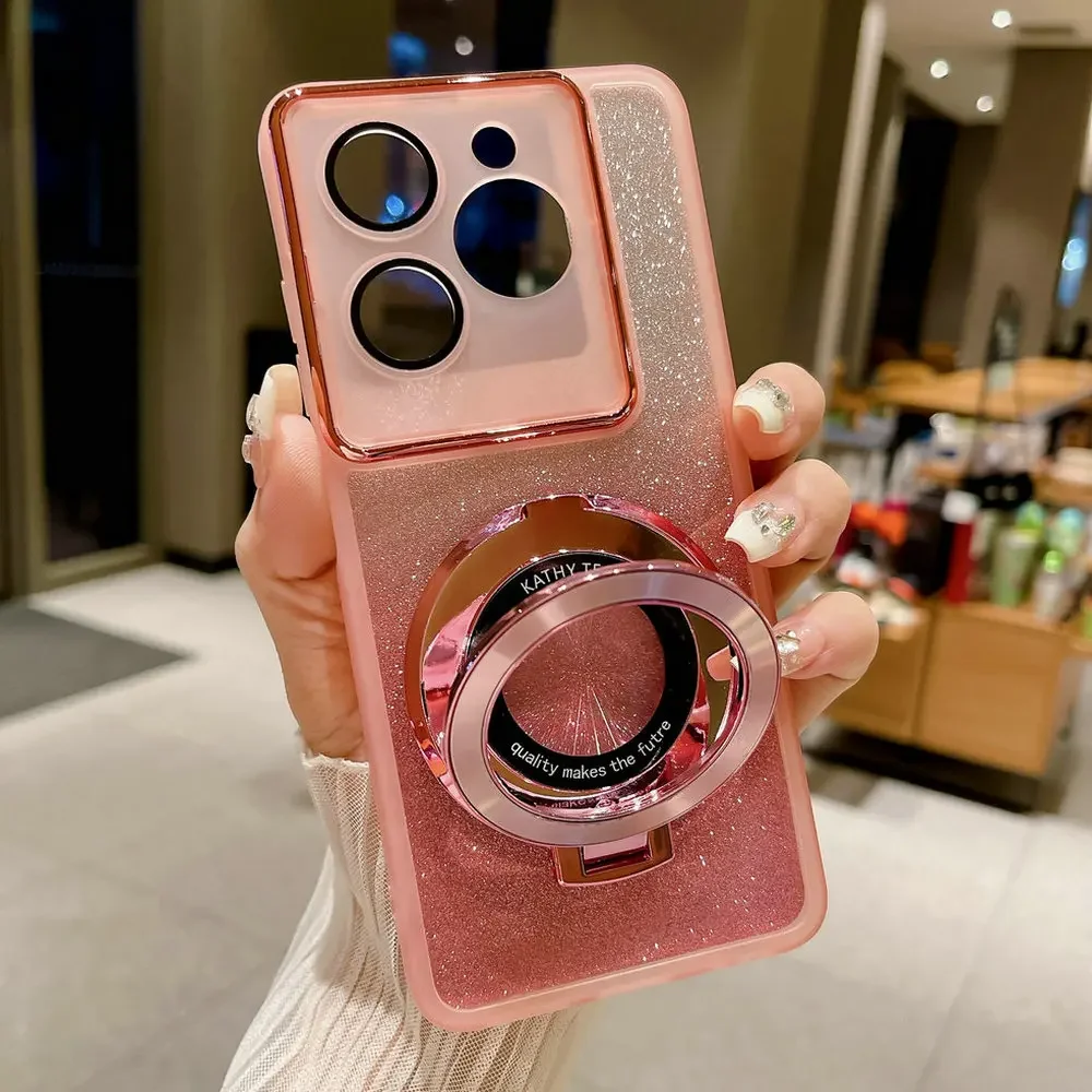 Anti-Shock Ring Holder TPU Protect Cover For infinix Note 40 Pro Plus X HOT 50I 4G 5G Glitter Rugger Shockproof Armor Phone Case