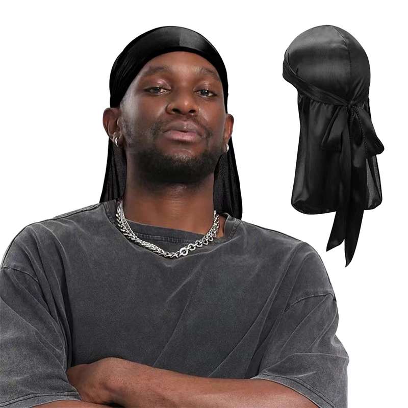 

Банданы с длинным хвостом унисекс для взрослых, атласная бандана Doo Rag Durag, Кепка-Пиратская шапка, тюрбан, Мужская Байкерская повязка на голову в стиле хип-хоп