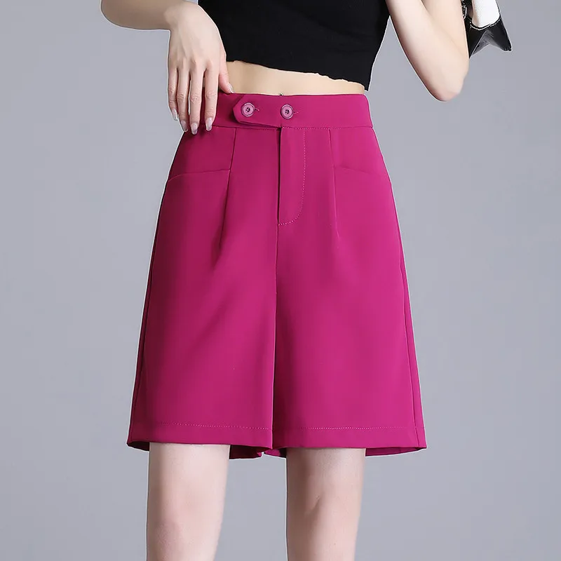 

Summer 2023 New A-line Women Shorts High-waisted Wide-leg Pants Loose Thin Casual Commut S-5XLe Chic Style Women's Bottoms