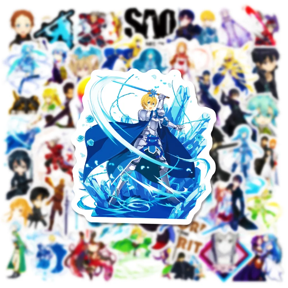 10/30/50PCS Anime Sword Art Online Stickers Cool Graffiit Decals DIY Skateboard Fridge Phone Laptop SAO Sticker Kids Toy Gift