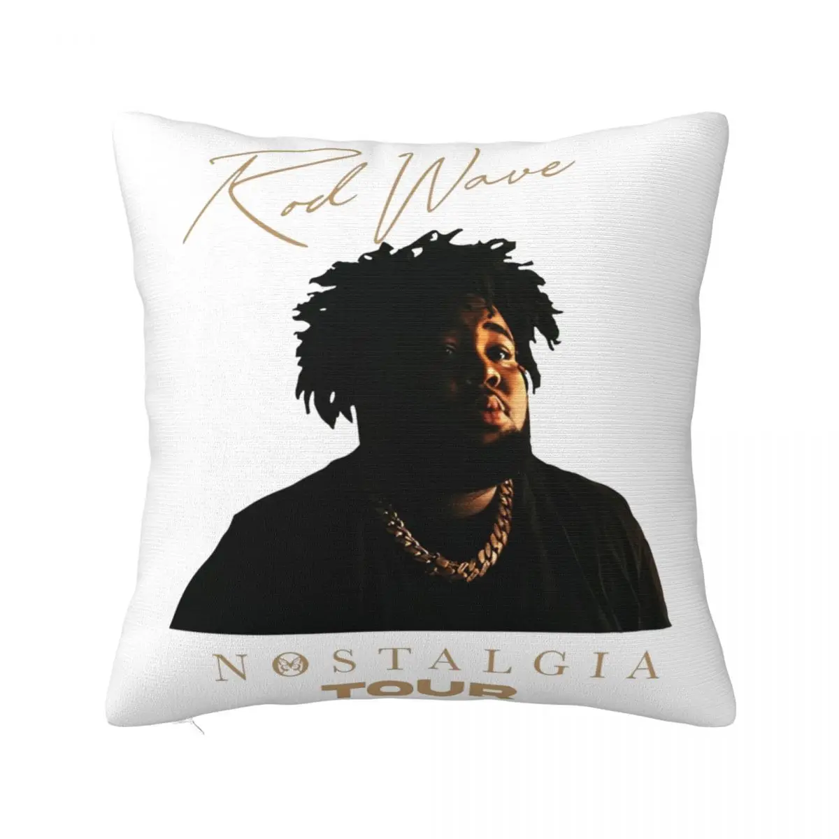 Rod Wave Nostalgia Tour Pillowcase Printed Polyester Cushion Cover Decoration Pillow Case Cover Bed Zipper 45X45cm