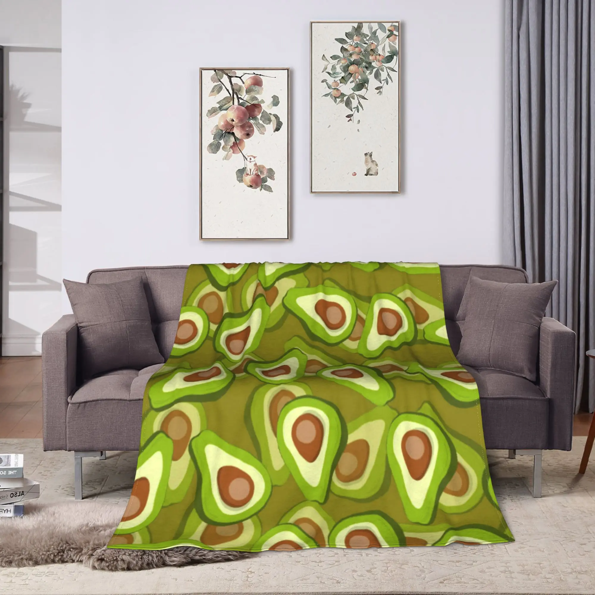 Cute Fruit Vegetable Blankets  Super Warm Fashion Plush Throw Blanket For Girls Boys Couch Bed Flannel Bedspread Bed Cover