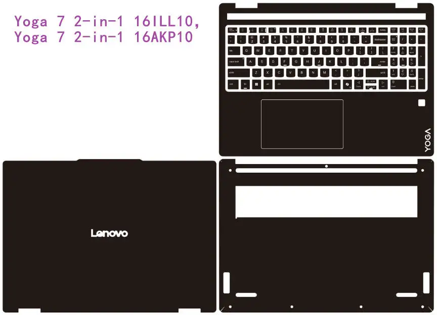 for Lenovo Yoga 7 2-in-1 16ILL10 16AKP10 14AKP10 14ILL10 16AHP9 16IML9 14IML9 14AHP9 Laptop Vinyl Decal Cover Sticker Protector