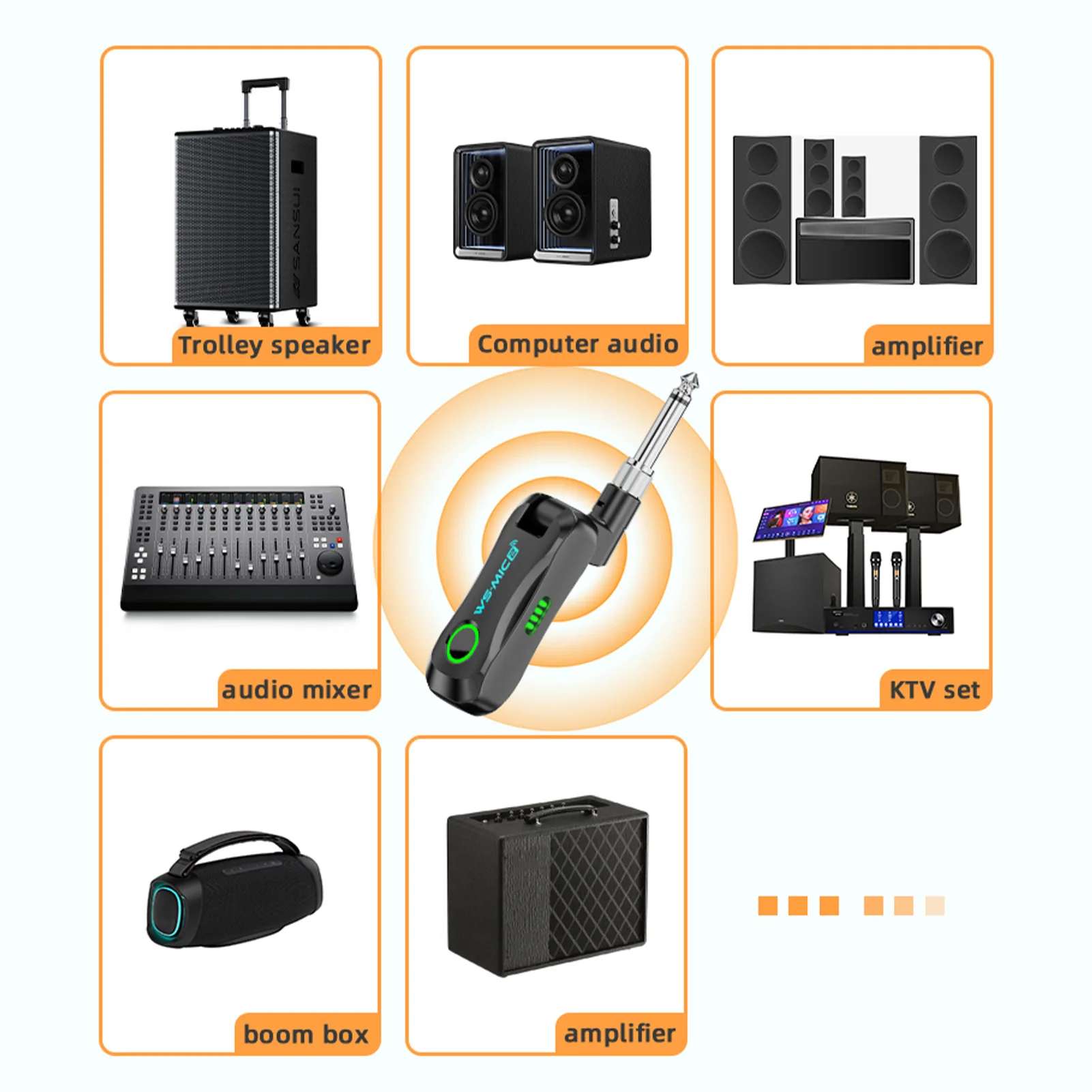 2.4G Wireless Musical Instrument Microphone Sax Mic Auto Pairing Low Latency 360 Degree Adjustable Clip for Sax Flute Clarinet view 5