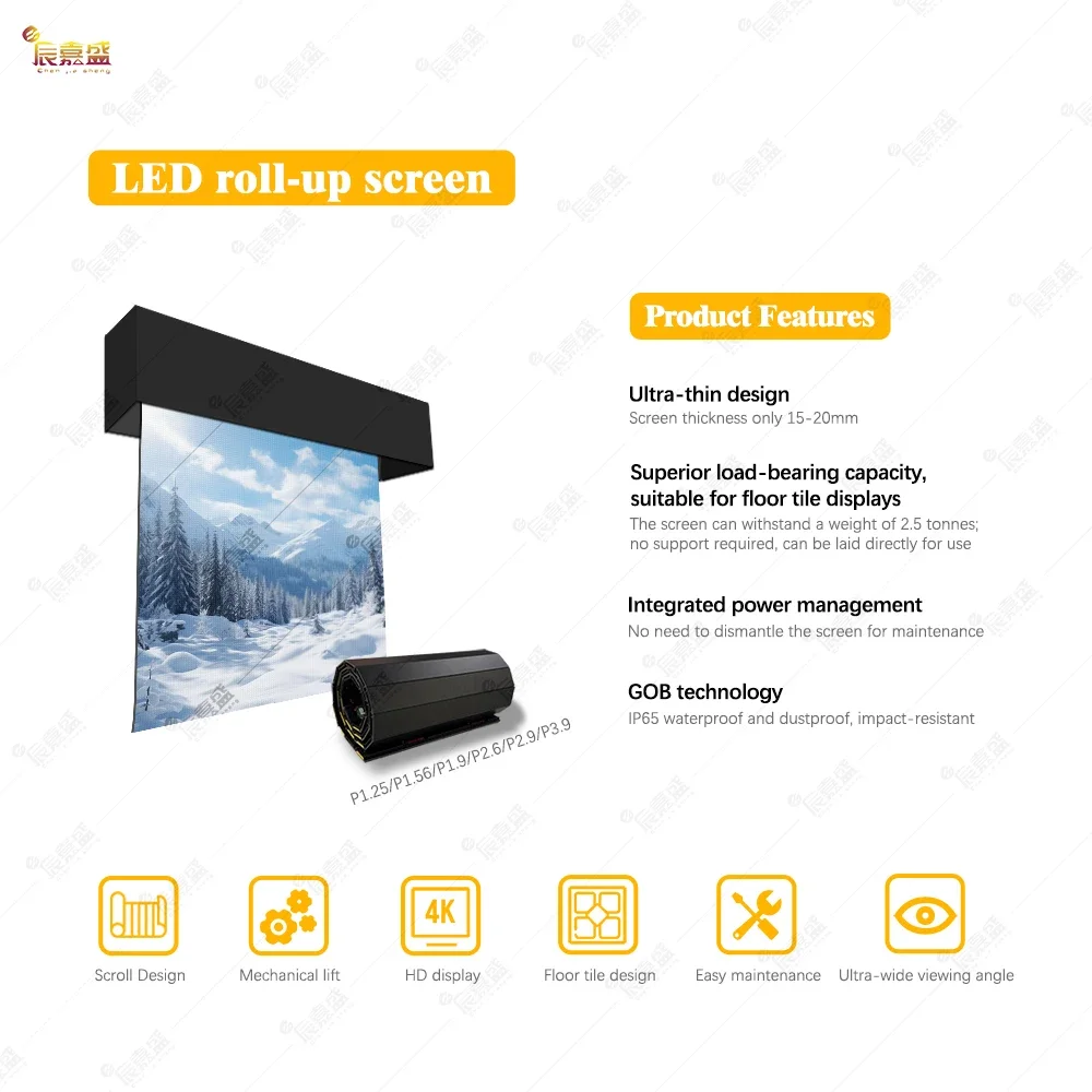 Flexible  Interactive Wall Video Folding Carpet Floor  Waterfall Banners TV Advertising Roll up Rolling LED Screen Display