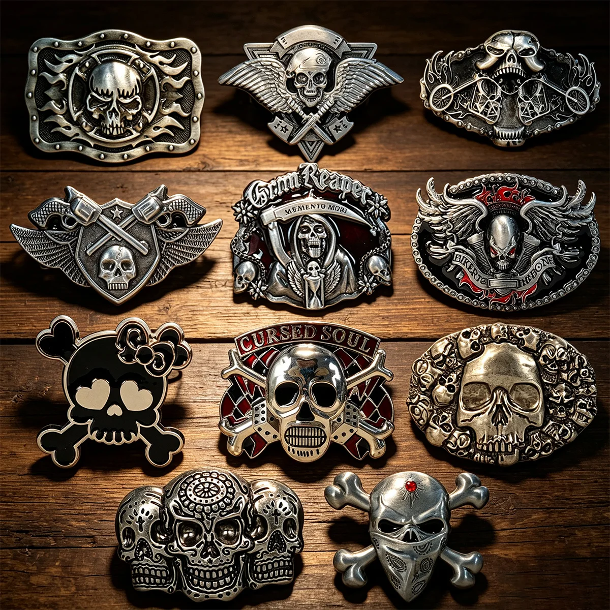 Western Cowboy Skull Alloy Square Skeleton Men's Belt Buckle For 3.6cm-3.9cm Width Belt Retro and Fashion Gothic Accessories