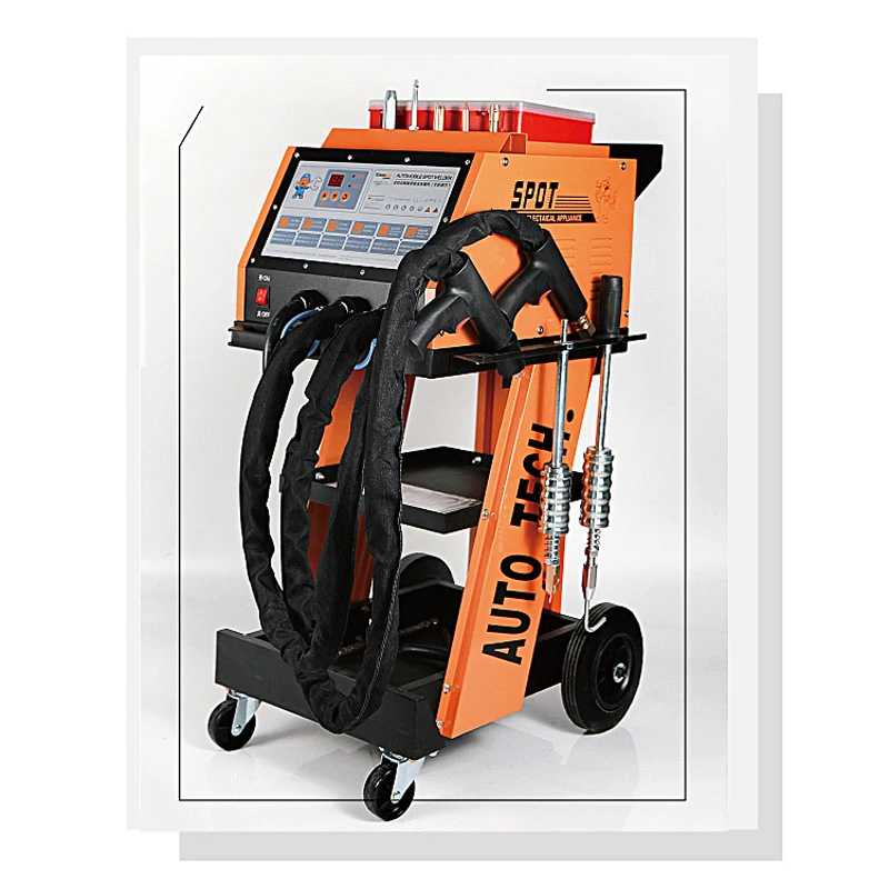 Máquina de soldadura de chapa de automóvil, 220V/380V, 21KVA, doble pistola, equipo de reparación de carrocería de doble voltaje, soldador de punto para coche