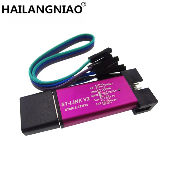 10 Uds ST-Link V2 stlink mini STM8STM32 STLINK simulador descargar programación con cubierta