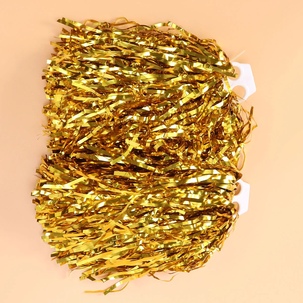 

1Pair Plastic Cheerleader Pom Poms Light Weight Glossy Ring Safe for Kids College High School Events