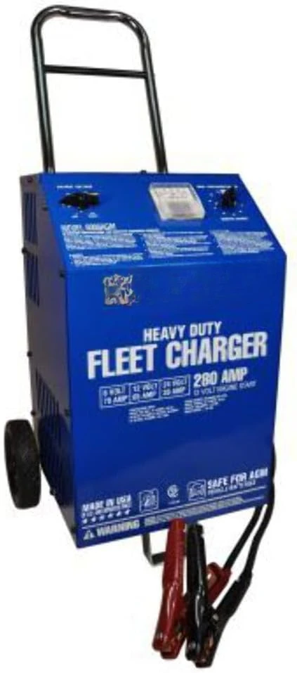 Equipment 6006AGM Charger, 6/12/24V 70/65/30A, Agm, 280 Amp Cranking Assist, Wheels