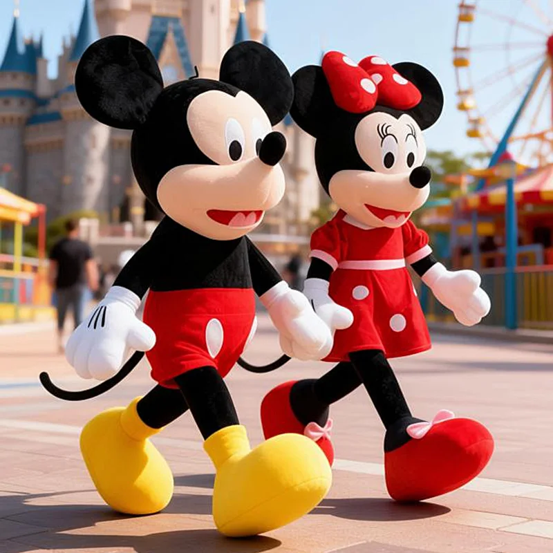 

Large Size Mickey & Minnie Plush Toy Set Classic Disney Inspired Mouse Couple Stuffed Animals Soft Fluffy Dolls Gift Home Decor