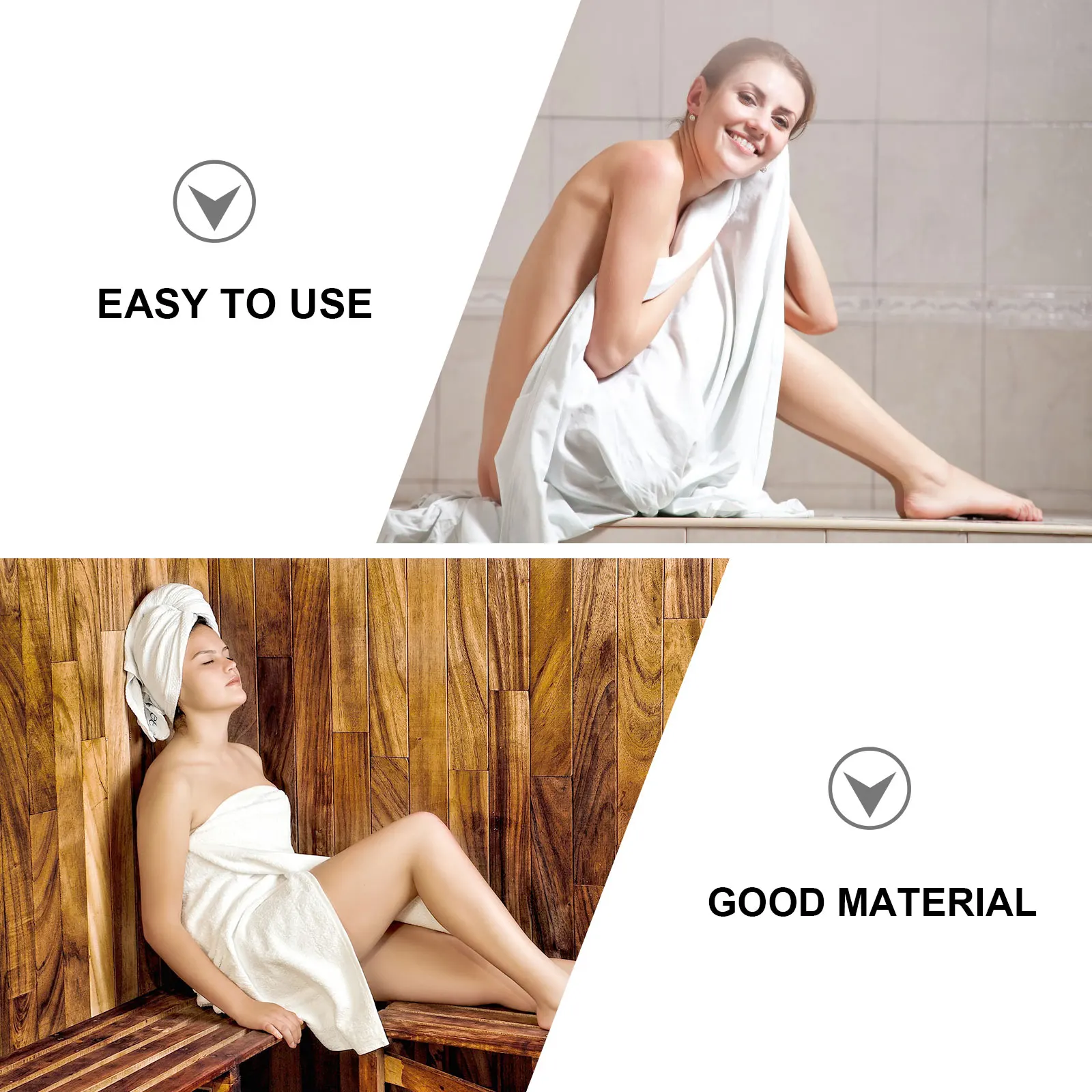 4 Pcs Bath Towel Shower Cap Women's Hat Absorbent Sauna Felt Suit Home Accessories