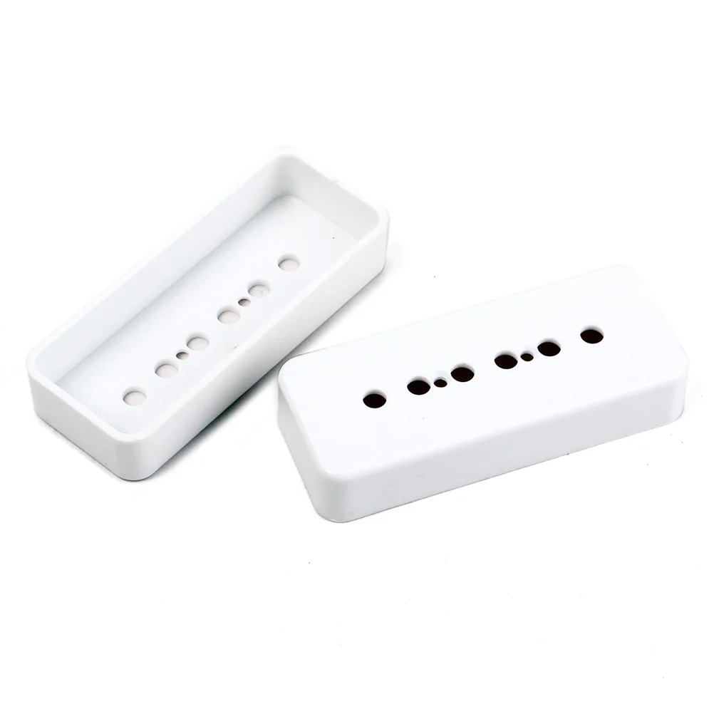 Pair of P90 Soapbar Pickup Cover for Style Guitar 50/52mm Pole Space (White) bass pickup cover Guitar Bridge & Neck Soapbar P