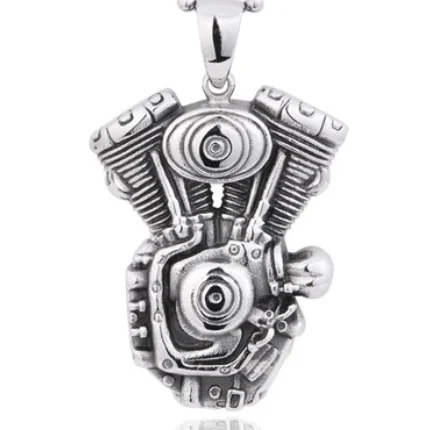 Steampunk Engine Pendant Necklace V4 Biker Riders Motorcycle Wicca Punk Jewelry