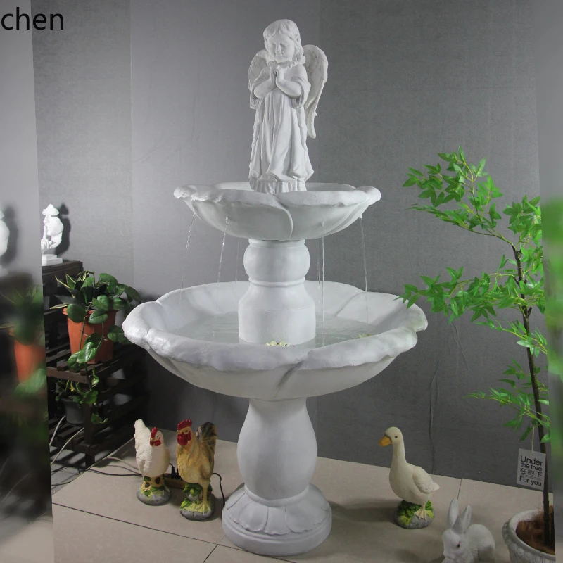 H1 Flowing Water Fountain Living Room Sculpture Rockery Fish Pond Courtyard Water Feature Garden Decoration Floor Ornament