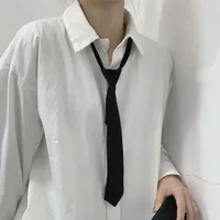 Unisex Black Simple Clip on Tie Security Tie Uniform Shirt Suit Neckties Steward Matte Funeral Lazy Neck Ties Men Women Students 4