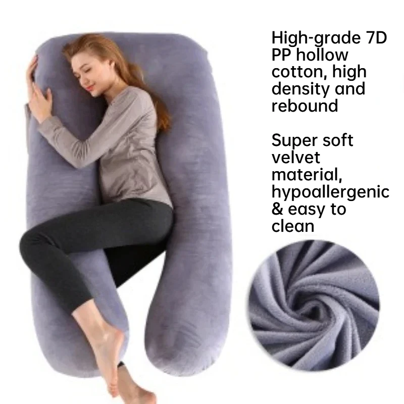 Pregnancy Pillows for Sleeping, U-Shaped Full Body Maternity Pregnant Pillow with Removable Cover, Support for Back Legs Belly