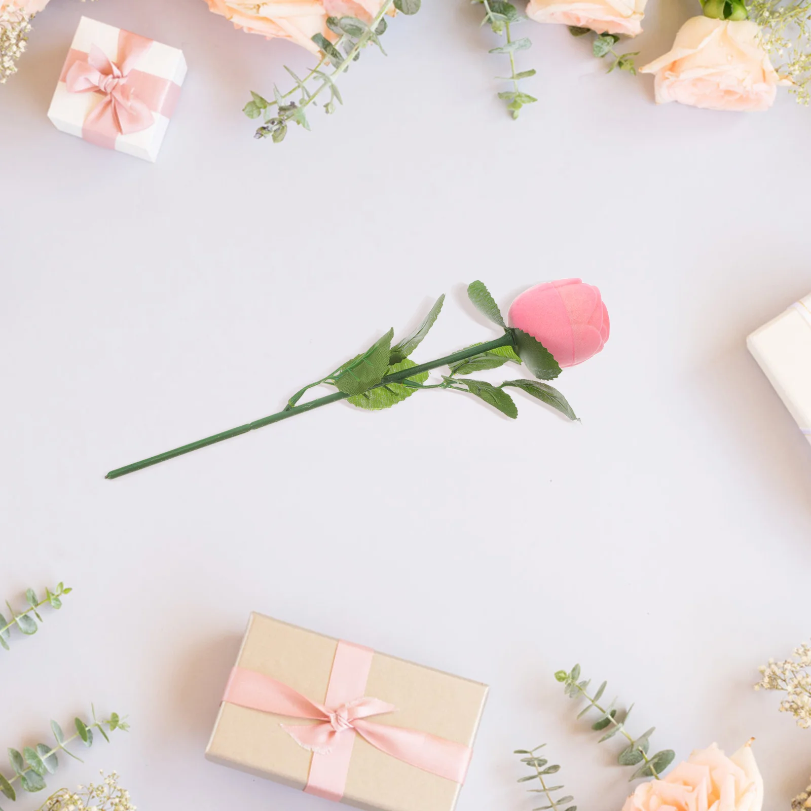 

2Pcs Rose Shaped Jewelry Box Romantic Ring Holder for Engagement Proposal Jewelry Organizer Gift Case Engagement Ring Holder