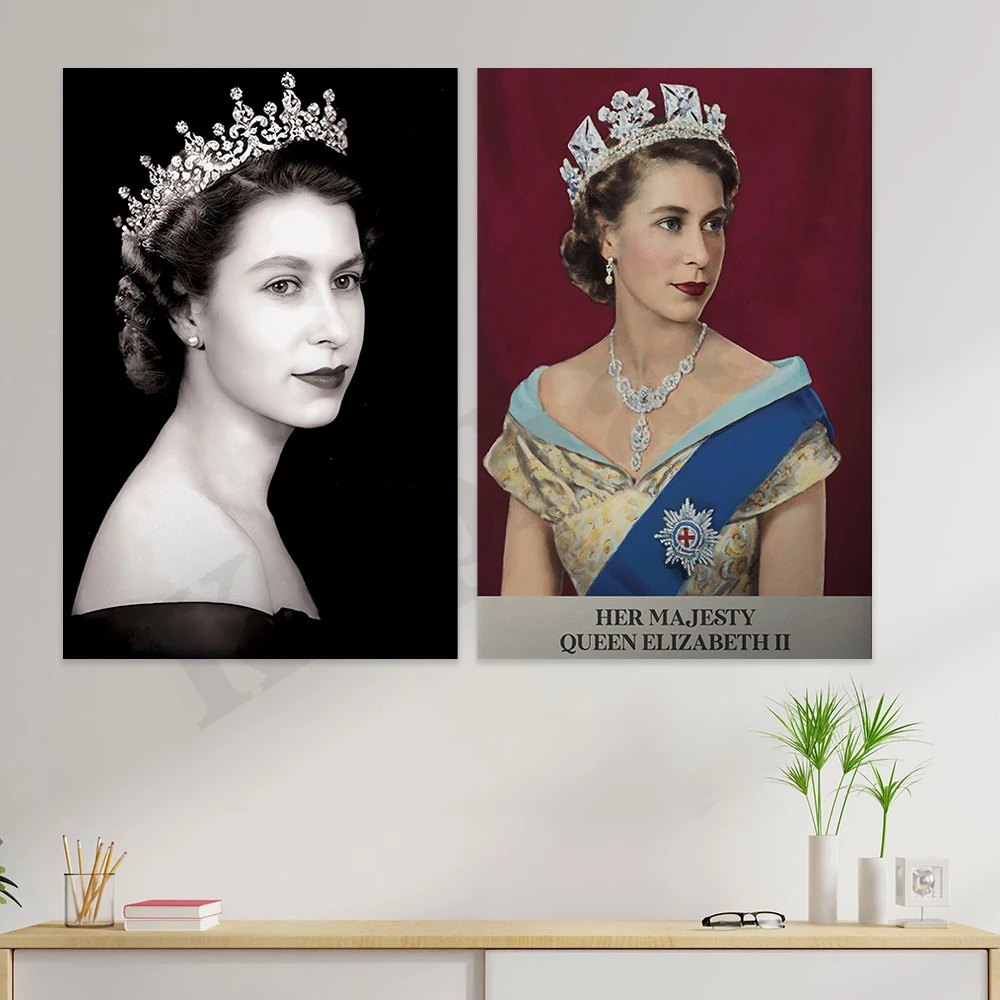 Queen Elizabeth II Iconic Portrait. Gift For A Friend. Home Wall Decor Art Poster