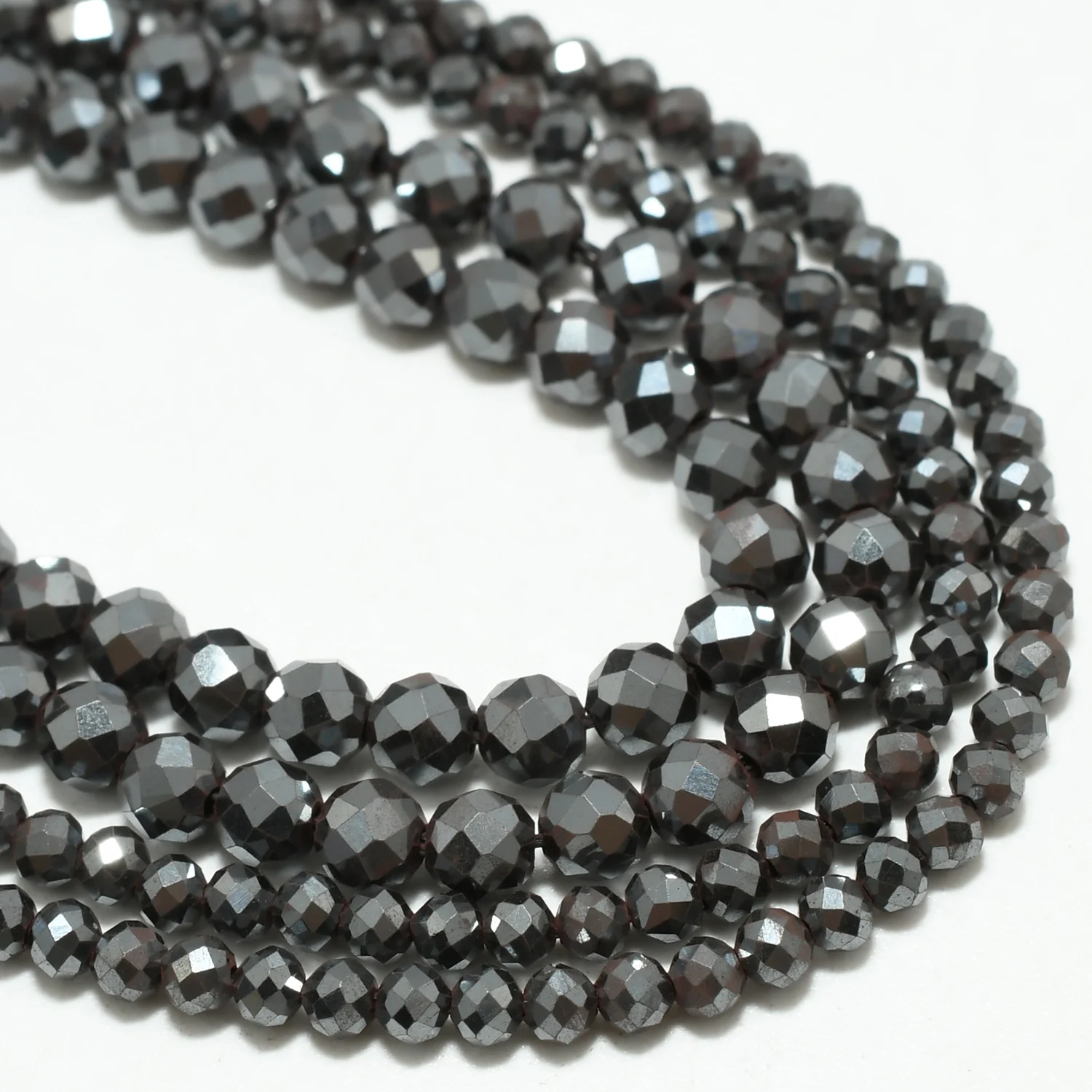 Natural Genuine Hematite Faceted Round Beads 2.3mm/3.5mm, Not Imitation Material