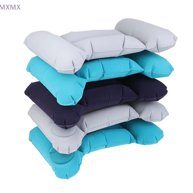Almohada inflable de PVC flocado para viaje, almohada de cintura de enfermería portátil, almohada de soporte Lumbar para el cuerpo y la espalda para avión, viaje de vuelo largo