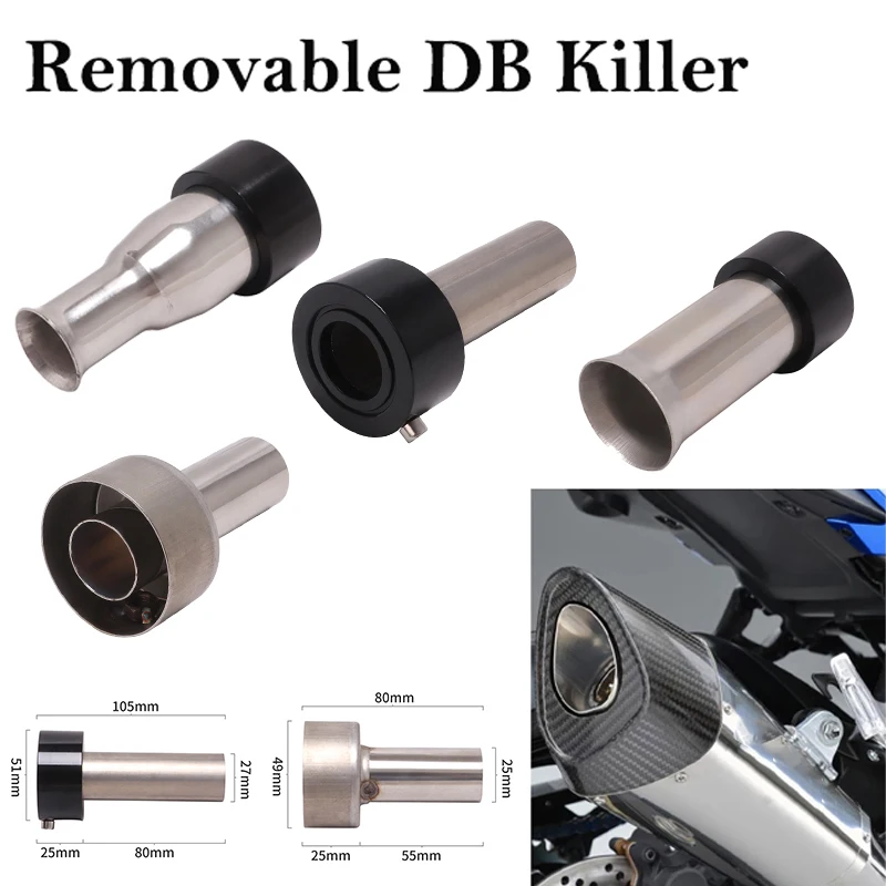 49mm 51mm Abnehmbare DB Killer Slip On Für R11 R55 R77 Motorrad Auspuff Escape Rohr Edelstahl Silenciador schalldämpfer Stecker