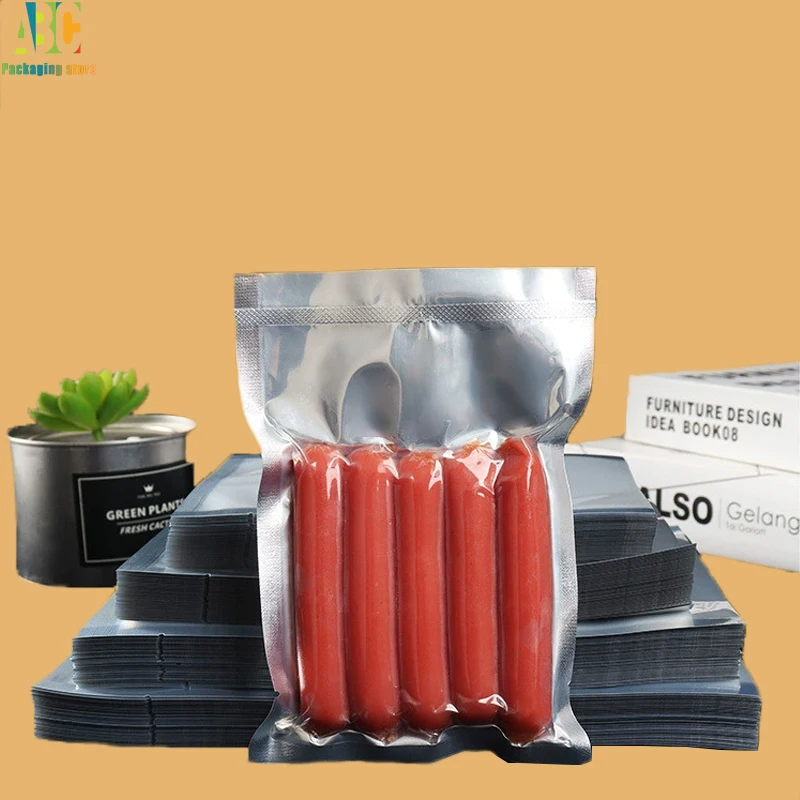 Vacuum Heat Seal Aluminum Bag, Clear Front Flat Bottom,Customize Printing,Cooked Food,Coffee,Candy,Tea,Jewelry Packaging Logo