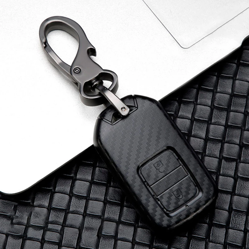 Carbon Car Key Case Cover for Honda Civic CR-V HR-V Accord Jade Jazz City Pilot Crider Odyssey 2015 2016 -2018 2019 Keychain Bag