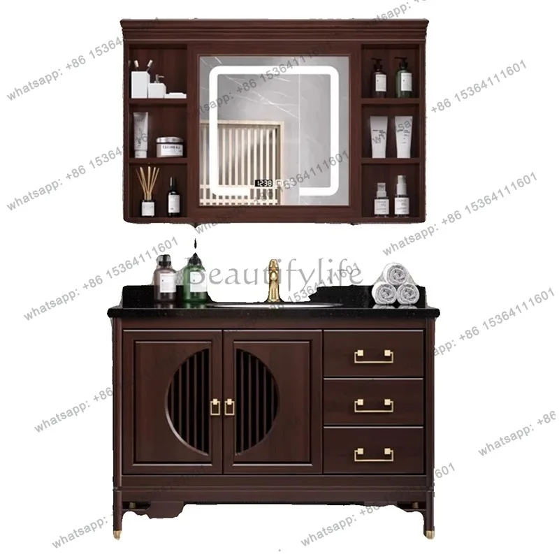 YJ Wooden Waterproof Bathroom Cabinet Floor Standing Space Saving Bathroom Cabinet Storage Clearance Mobile Da Bagno Furniture H