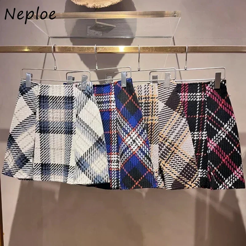 

Neploe Ruched Sweet Fresh Fashion Skirt High Waist Stripe Elegant Slim Fit Faldas Japanese Summer Casual A-line Mujer Faldas