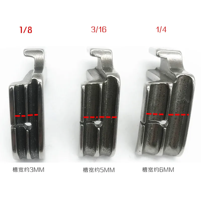 36069DG 1/8 3/16 1/4 Lockstitch Sewing Machine Double Groove Presser Foot Industrial Dual-Purpose Embedded Presser Foot Cotton