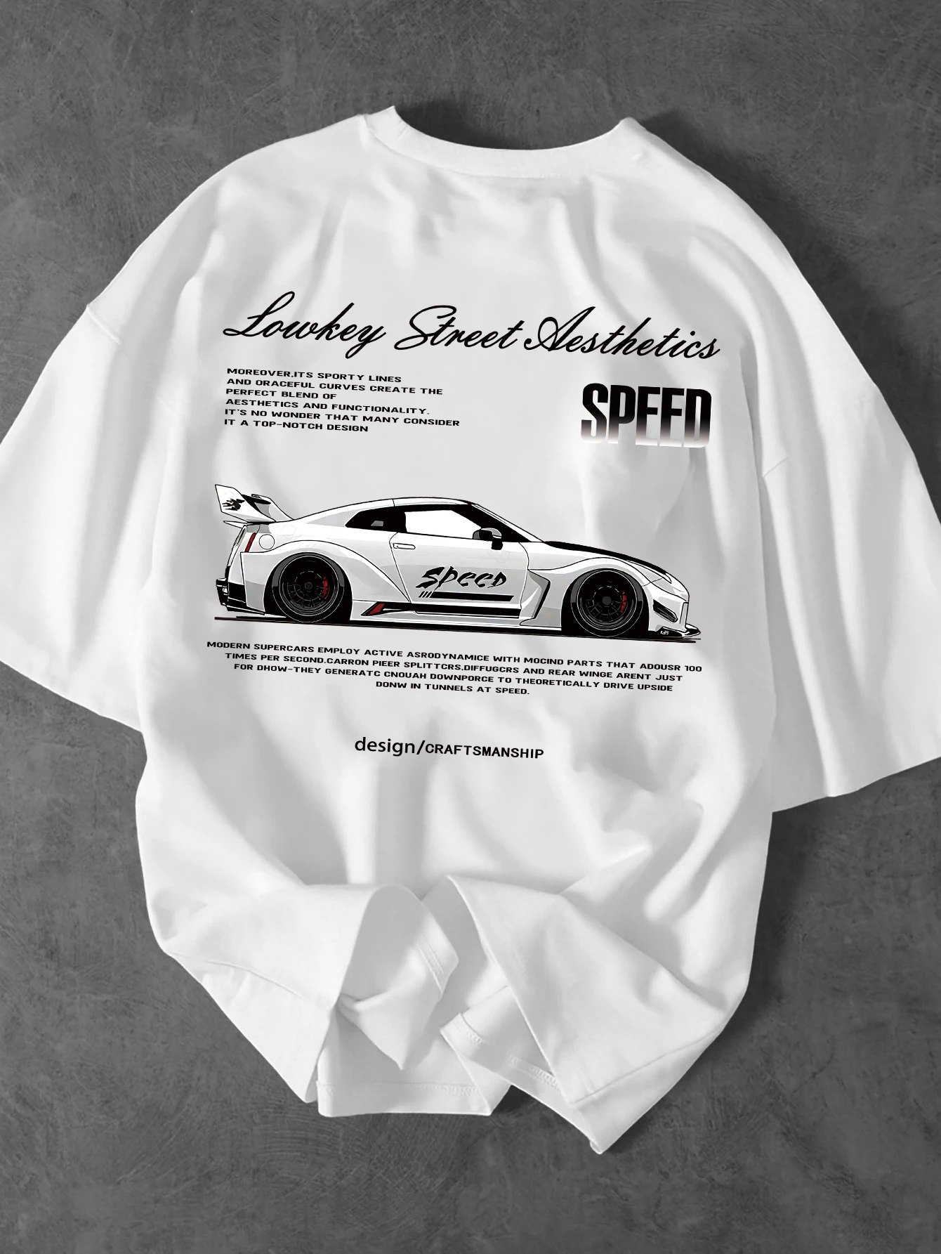 Lowkey Street Aesthetics Speed JDM Oversized Tee