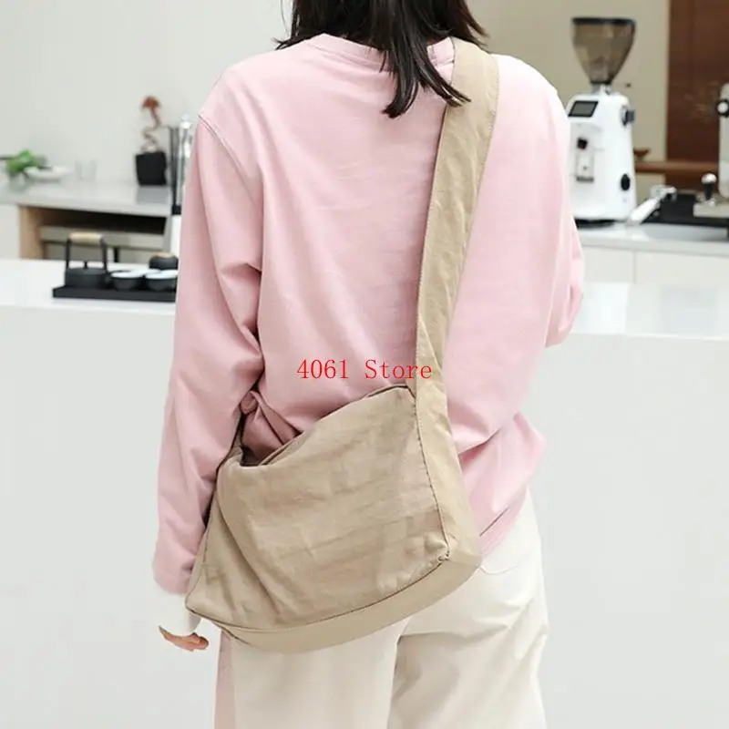 Womens Aesthetic Nylon Crossbody Bag Shoulder Handbag with Adjustable Strap Fashion Pleated Drawstrings Underarm Bag