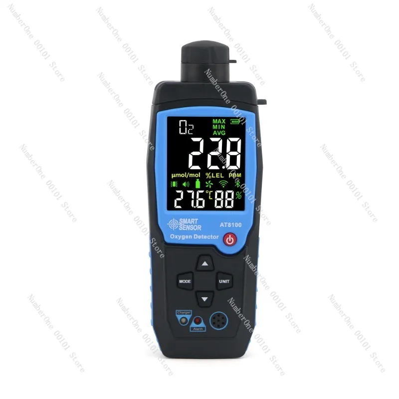 AT8100 Oxygen Detector, English Version Gas Analyzer for Industrial Safety, Portable Air Quality Monitor