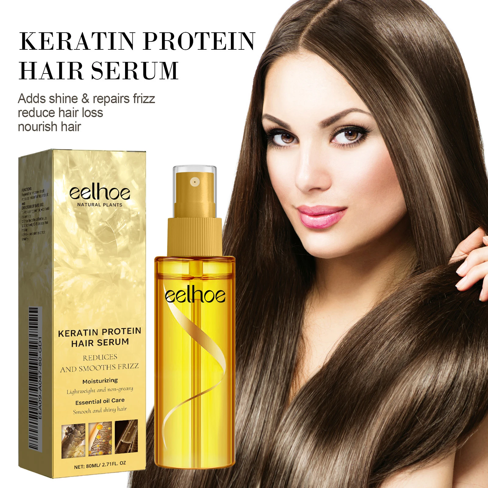 Keratin Hair Care Serum Spray Hair Repair and Improvement for Dry Frizzy and Unruly Hair  Moisturizing Hair Oil Serum