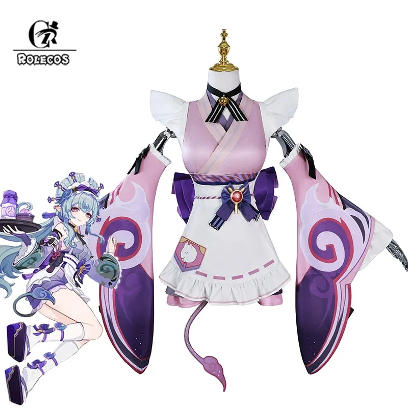 

ROLECOS Game Genshin Impact Yumemizuki Mizuki Cosplay Costume Tapirus Somniator Maid Women Halloween Costume Female Party Suit