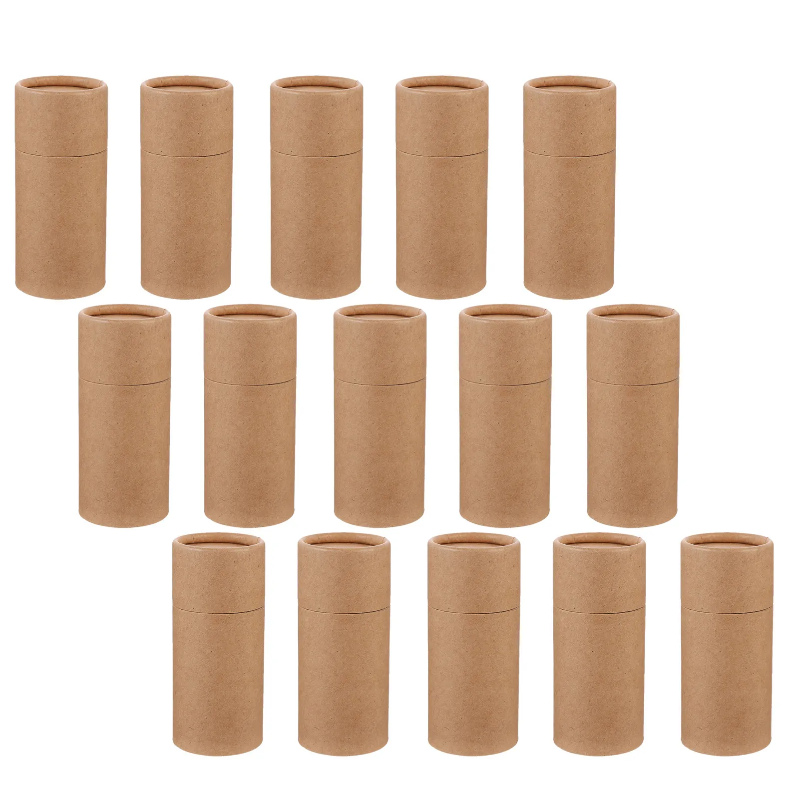 15Pcs Kraft Paper Gift Box Cylindrical Packaging Tube for Essential Oil Bottles Tea Leaves Incense Sticks Storage Portable