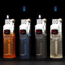 Creative Small Flame Fashion Lighter Flame Lock Function Butane Gas Flying Fire Lighter Cigarette Igniter Exquisite Gift for Men