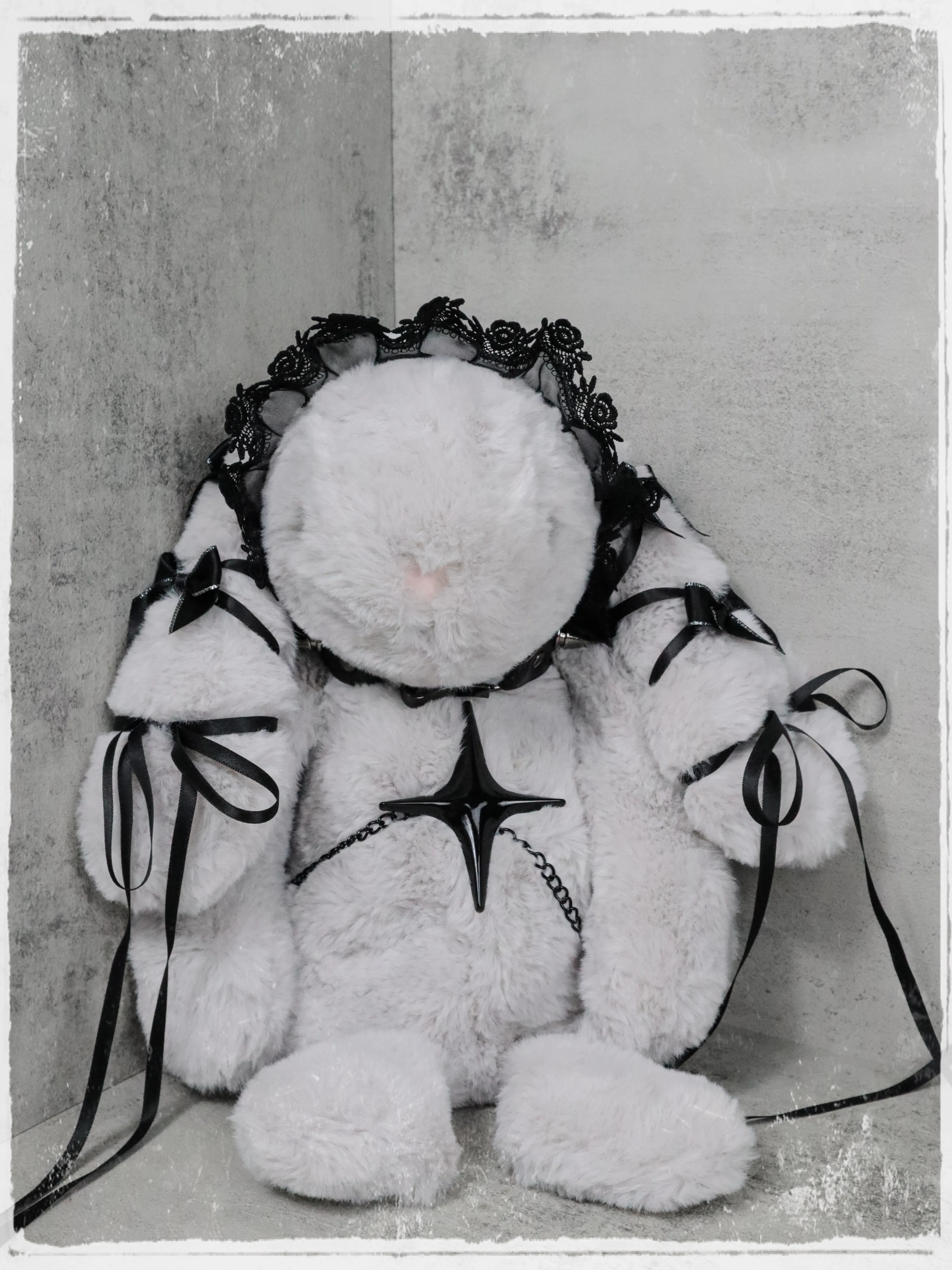 Originele Hart Konijn Subcultuur Y2k Diagonale Opknoping Tas Vrouwen Niche Zoete Cool Dark Goth Y2k Babes Pluche Lolita Pop Tas Meisje